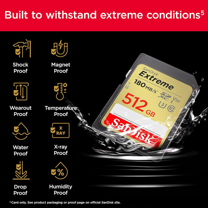 SanDisk SD Extreme Class 10 UHS-I Memory Card - 512GB High-Speed Storage - Image 5