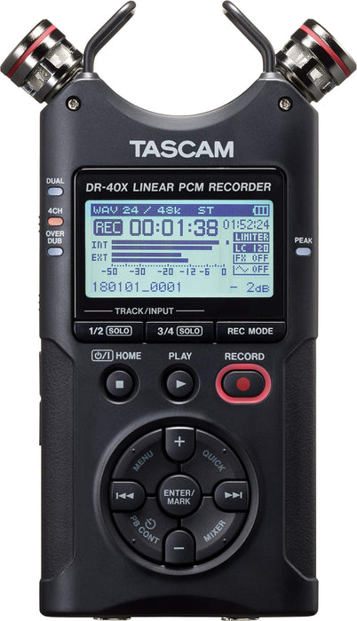 Tascam DR-40X 4-Channel Portable Audio Recorder and USB Interface with Adjustable Mic (DR-40X) - 6