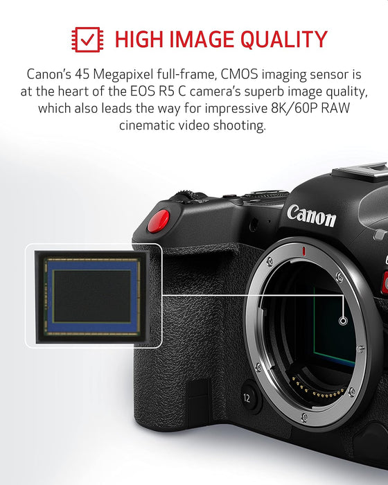 Canon EOS R5C Mirrorless Cinema Camera - 8K Video Recording - Image 4