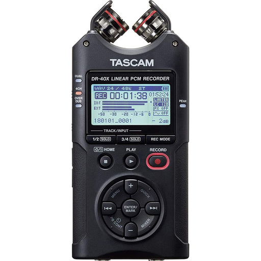 Tascam DR-40X 4-Channel Portable Audio Recorder and USB Interface with Adjustable Mic (DR-40X) - 1