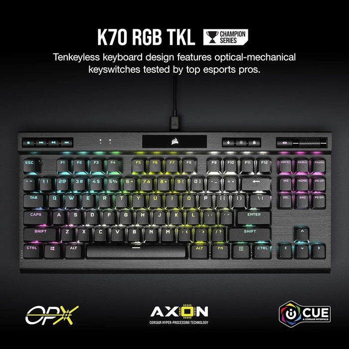 Corsair K70 RGB TKL Champion Series Keyboard - Mechanical Gaming Keyboard - Image 3