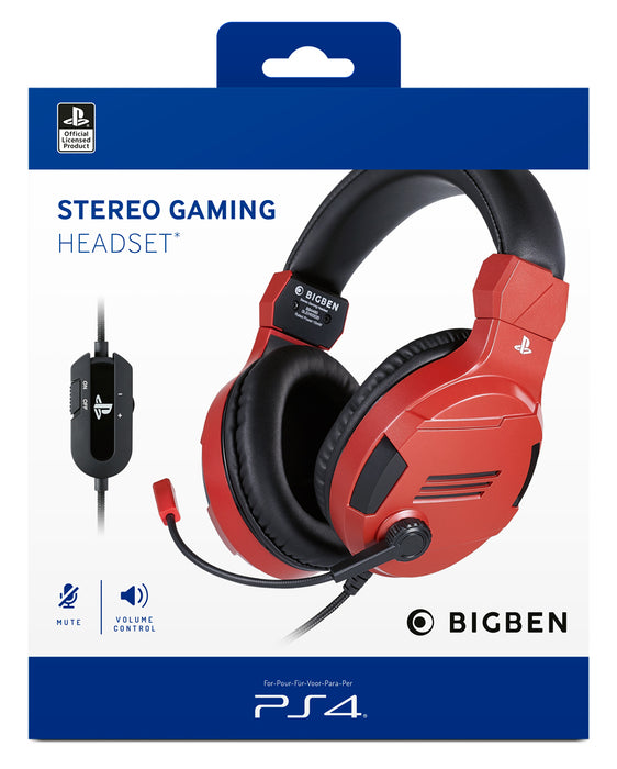 Nacon Bigben Gaming Headphones With Microphone Ps4 V3 Red Ps4ofheadsetv3red - 5