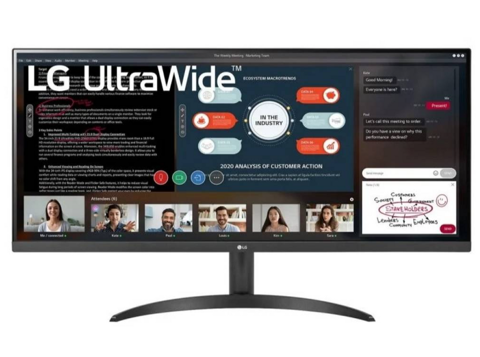 Lg Ultrawide 34wp500-Bj Monitor 34" Led Fhd Ips 75Hz Black - 1