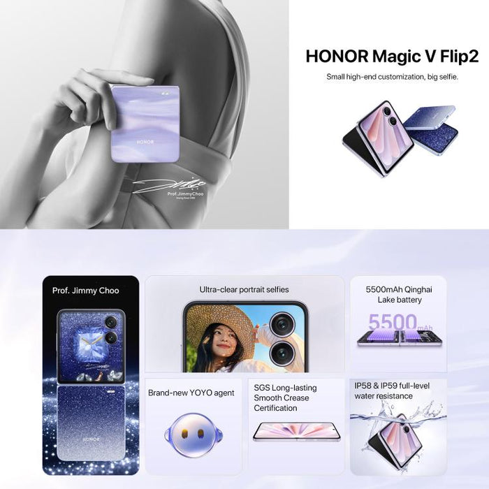 Honor Magic V Flip2, 16GB+1TB, 6.82 inch + 4.0 inch MagicOS 9.0.1  Android 15 Snapdragon 8 Gen 3 Octa Core, Network: 5G, NFC, OTG, 16GB+1TB
