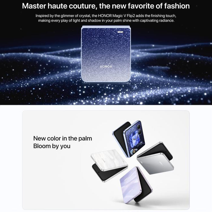 Honor Magic V Flip2, 16GB+1TB, 6.82 inch + 4.0 inch MagicOS 9.0.1  Android 15 Snapdragon 8 Gen 3 Octa Core, Network: 5G, NFC, OTG, 16GB+1TB