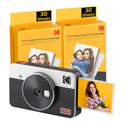 Kodak Mini Shot 2 Retro C210rw Portable Wireless Camera and Photo Bundle 2.1x3.4 White - 1