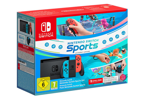 Nintendo Switch Console Blue/red With Switch Sports and Leg Strap - 1