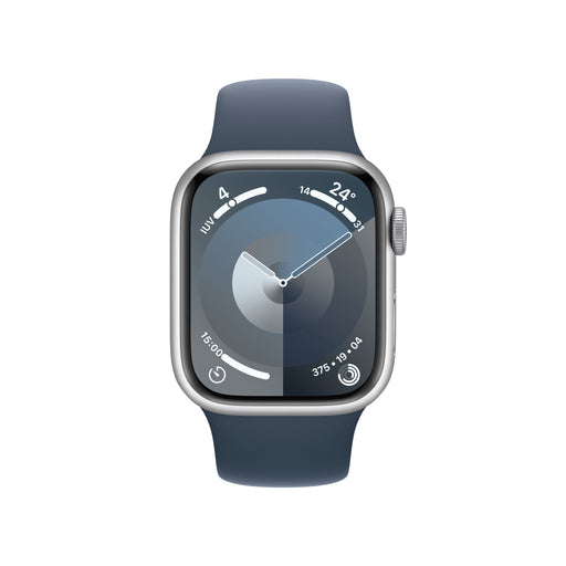 Apple Watch Series 9 Mrhv3ql/a 41mm Silver Aluminium Case With Storm Blue Sport Band S/m Cellul - 2