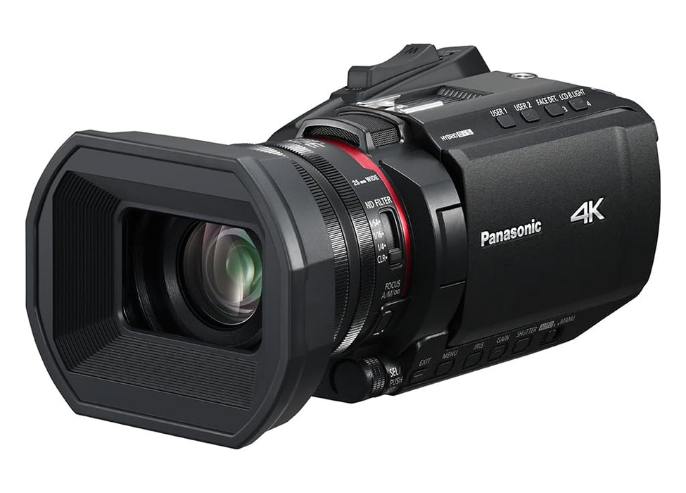 Panasonic HC-X1200 UHD 4K Professional Camcorder with 24x Optical Zoom, 100 Mbps Recording, 6-Hour Battery (Black) - New