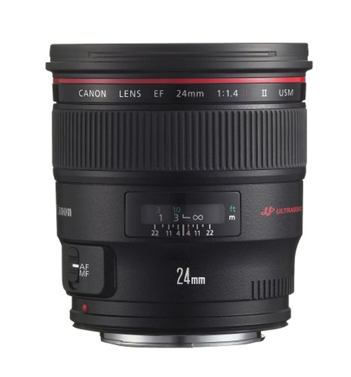 Canon EF 24mm f/1.4L II USM Autofocus Lens Wide-Angle Prime 77mm Filter Thread for EOS DSLR Cameras (Black) - New