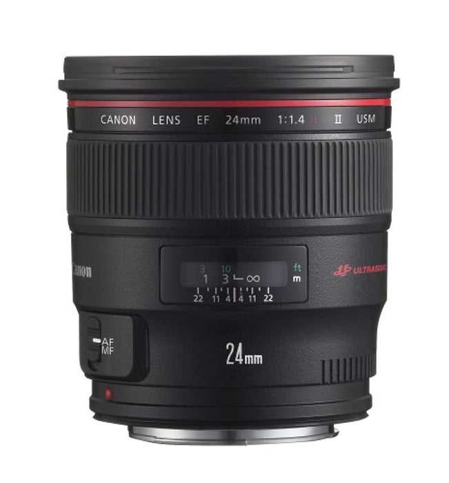 Canon EF 24mm f/1.4L II USM Autofocus Lens Wide-Angle Prime 77mm Filter Thread for EOS DSLR Cameras (Black) - New