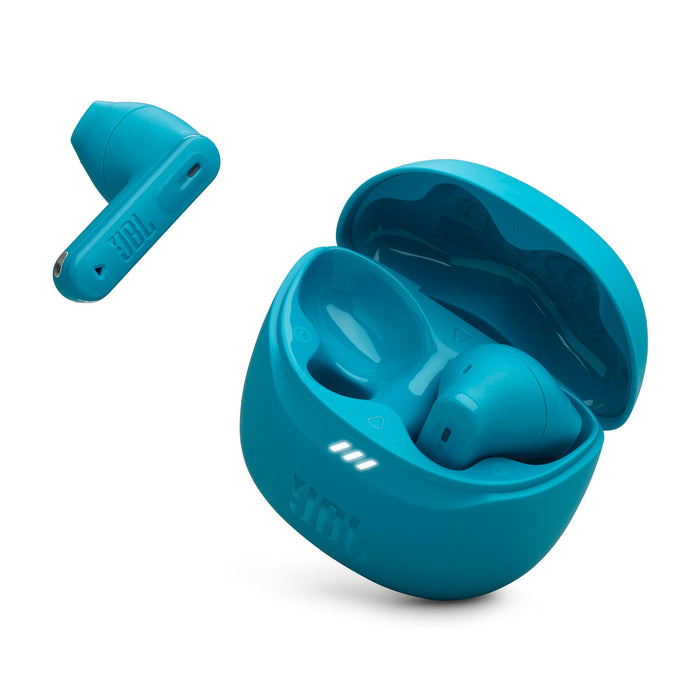 JBL Tune Flex 2 True Wireless Earbuds with Adaptive Noise Cancelling, 48Hr Battery, 12mm Drivers, JBL Spatial Sound, 6-Mic Calls, IP54 Water Resistant (Teal) - New