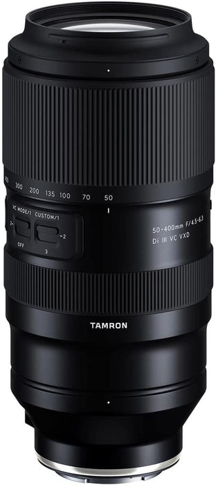 Tamron 50-400mm f/4.5-6.3 Di III VC VXD Lens for Sony Full Frame Mirrorless Cameras | 8x Zoom | VXD AF Motor - New