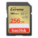 SanDisk SDSDXVV-256G-GNCIN Extreme Class 10 UHS-I SD Memory Card 256GB 180MB/s Read Speed for DSLR & 4K Video Recording (Gray/Gold) - New