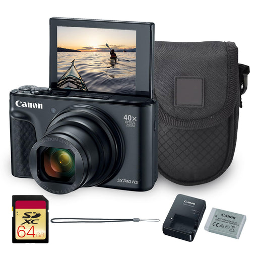 Canon PowerShot SX740 HS 20.3MP 40x Optical Zoom 4K UHD Digital Point-and-Shoot Camera with Wi-Fi & Bluetooth (Black) - New