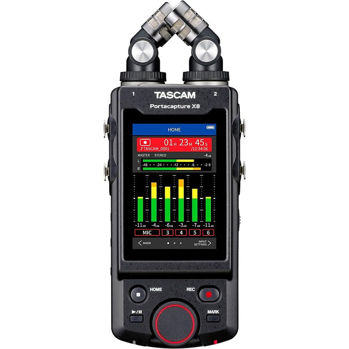 Tascam Portacapture X8 Handheld Adaptive Multitrack Recorder with 6 Inputs & 8 Track Recording (Black) - New