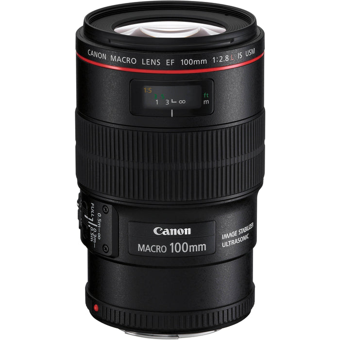 Canon EF 100mm f/2.8 L IS USM Macro Lens with Image Stabilization for EOS DSLR Cameras (Black) - New
