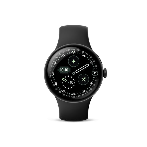 Google Pixel Watch 4 GA09958-US Smartwatch 41mm Actua 360 Display Dual-Frequency GPS Gemini AI WiFi (Matte Black Case, Obsidian Band) - New - matte black obsidian
