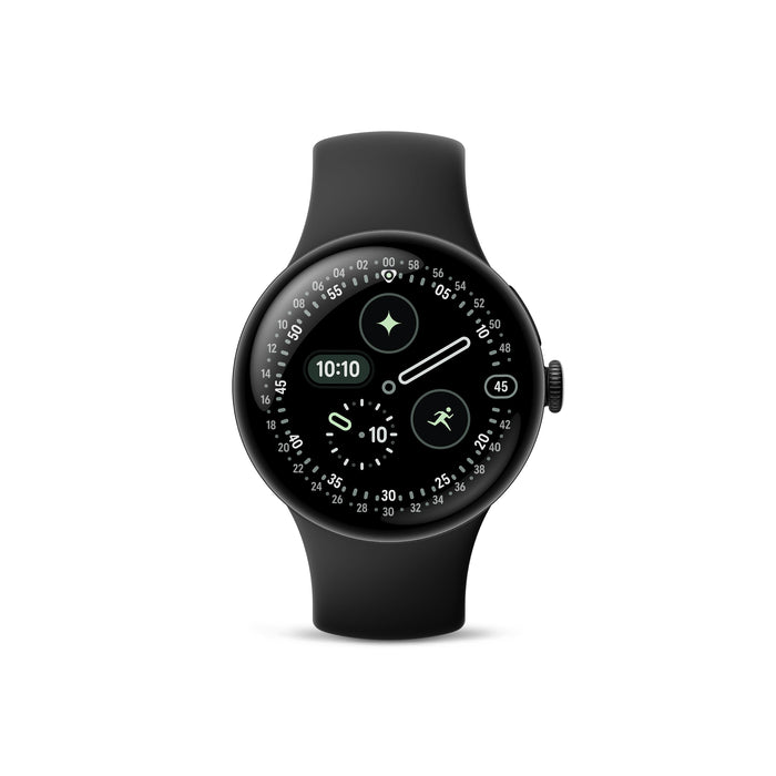 Google Pixel Watch 4 GA09958-US Smartwatch 41mm Actua 360 Display Dual-Frequency GPS Gemini AI WiFi (Matte Black Case, Obsidian Band) - New - matte black obsidian