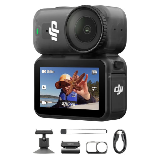 DJI Osmo Nano OW001 Action Video Camera 4K/60fps 1/1.3" CMOS Sensor 128GB Built-In Storage 143° Ultra-Wide Magnetic Mount 10m Waterproof (Black) - New