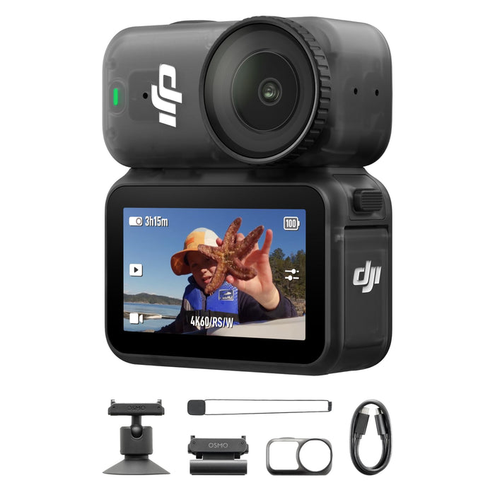DJI Osmo Nano OW001 Action Video Camera 4K/60fps 1/1.3" CMOS Sensor 128GB Built-In Storage 143° Ultra-Wide Magnetic Mount 10m Waterproof (Black) - New