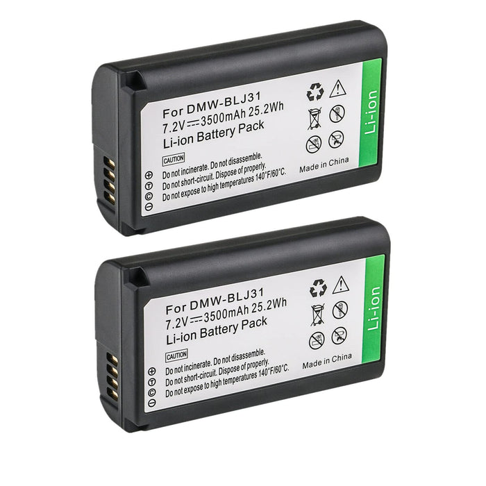 Kastar BA-2B-BLJ31-A Lithium-Ion Camera Battery 2-Pack 3500mAh 7.2V DMW-BLJ31 Compatible - New