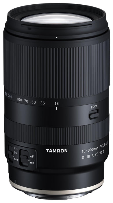 Tamron 18-300mm F/3.5-6.3 Di III-A VC VXD Zoom Lens - 16.6x All-in-One Range - VXD Linear Motor AF - Canon RF APS-C Mirrorless - Black (B061R) - New