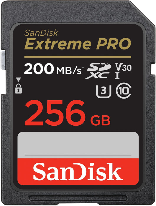 SANDISK 256GB Extreme PRO SDXC UHS-I Memory Card - C10, U3, V30, 4K UHD, SD Card - SDSDXXD-256G-GN4IN - New