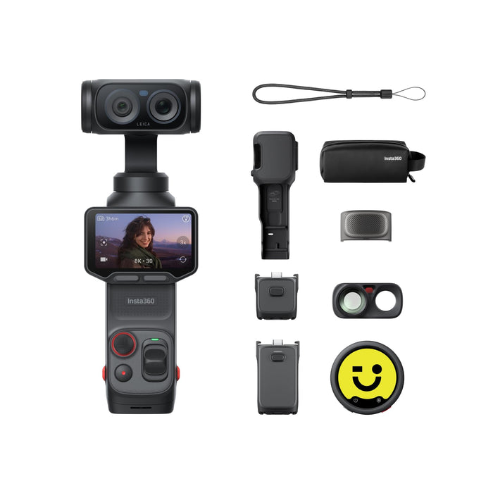 Insta360 Luna Ultra Creator Bundle 8K Vlogging Camera with Dual Leica Lenses, 12× Zoom, 1" Sensor, Detachable 2" Touchscreen (Cosmic Black) - New