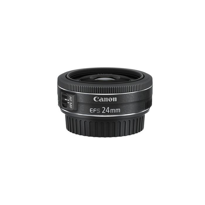 Canon EF-S 24mm f/2.8 STM Ultra-Slim Pancake Wide-Angle Prime Lens for APS-C DSLR Cameras (Black) - New