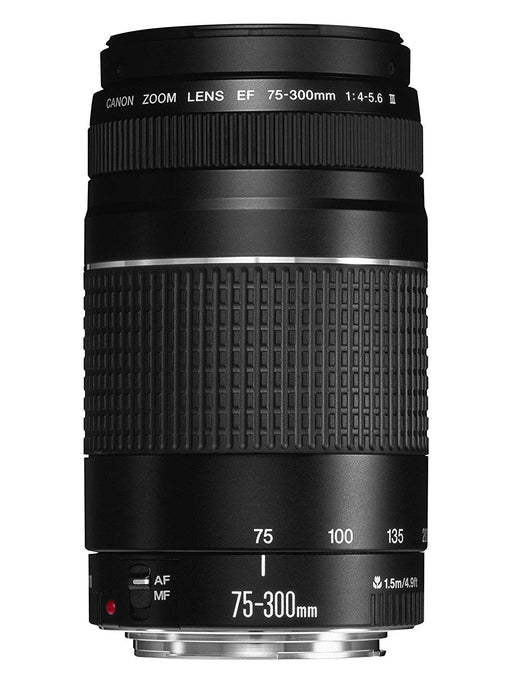 Canon EF 75-300mm f/4-5.6 III Telephoto Zoom Lens 58mm Filter Thread for EOS SLR Cameras (Black) - New