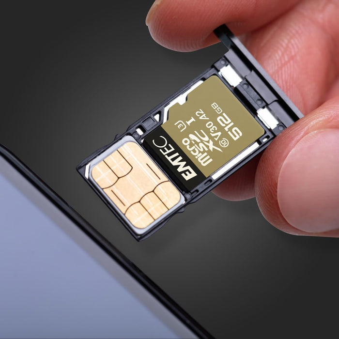 EMTEC V30 Speed in Pro ECMSDM256GXC10SP Micro SDXC Memory Card 256GB UHS-I U3 85MB/s Write Speed (Black/Gold) - New