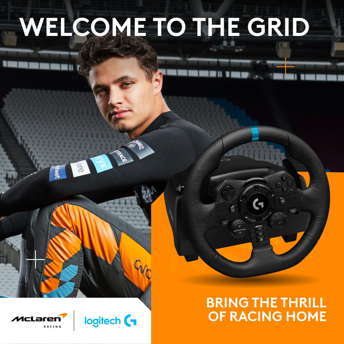 Logitech G923 Racing Wheel with TRUEFORCE Force Feedback, Programmable Dual-Clutch, LED RPM Indicator for PS5, PS4 & PC (Black) - New