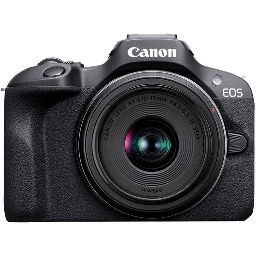 Canon EOS R100 Mirrorless Camera Kit with RF-S 18-45mm f/4.5-6.3 IS STM and EF 75-300mm f/4-5.6 III Dual Lens Bundle, 24.1MP APS-C Sensor, 4K Video, DIGIC 8 Processor (Black) - New