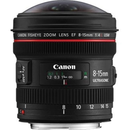 Canon EF 8-15mm f/4 L USM Fisheye Zoom Lens with 180° Angle of View for Full-Frame & APS-C EOS SLR Cameras (Black) - New