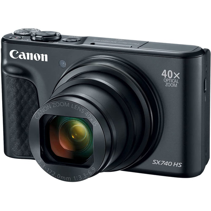 Canon PowerShot SX740 HS 20.3MP 40x Optical Zoom 4K UHD Digital Point-and-Shoot Camera with Wi-Fi & Bluetooth (Black) - New