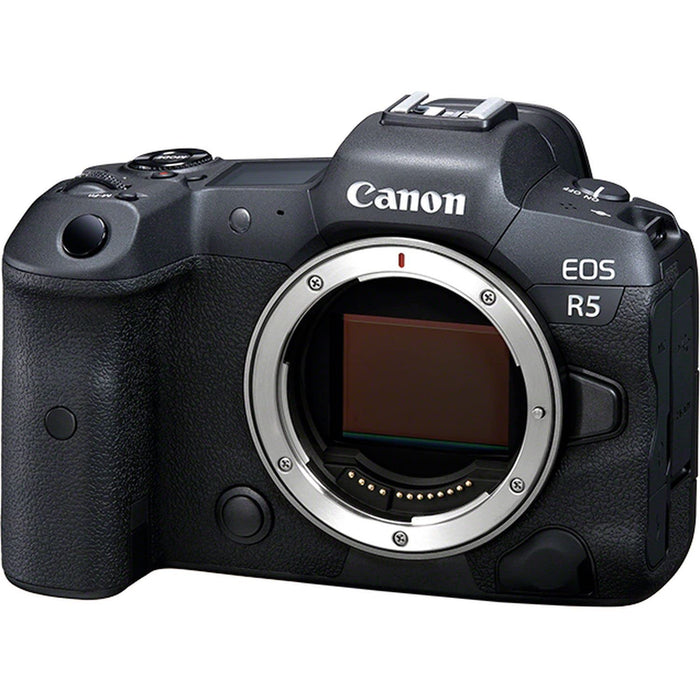 Canon EOS R5 Full-Frame Mirrorless Camera Body 45MP CMOS Sensor 8K Video Recording 20fps Burst RF Mount (Black) - New