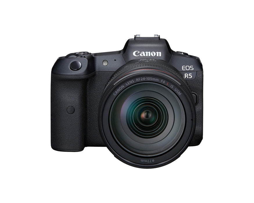 Canon EOS R5 Mirrorless Camera with RF 24-105mm f/4L IS USM Lens Kit, 45MP Full-Frame Sensor, 8K Video, Dual Pixel CMOS AF II (Black) - New