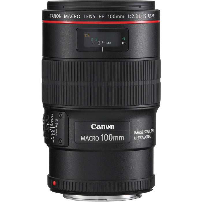 Canon EF 100mm f/2.8 L IS USM Macro Lens with Image Stabilization for EOS DSLR Cameras (Black) - New