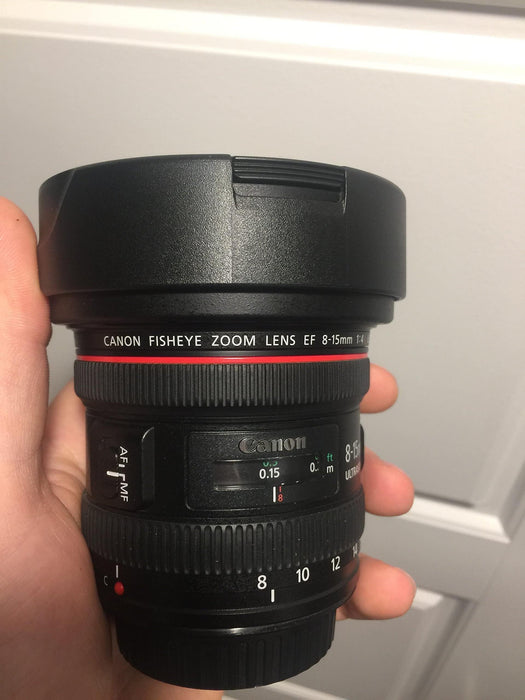 Canon EF 8-15mm f/4L USM Ultra-Wide Fisheye Zoom Lens with 180° Angle of View for Full-Frame & APS-C EOS Cameras (Black) - New