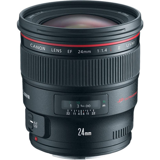 Canon EF 24mm f/1.4L II USM Wide-Angle Prime Lens with Mount Adapter EF-EOS R for Full-Frame & APS-C DSLRs (Black) - New