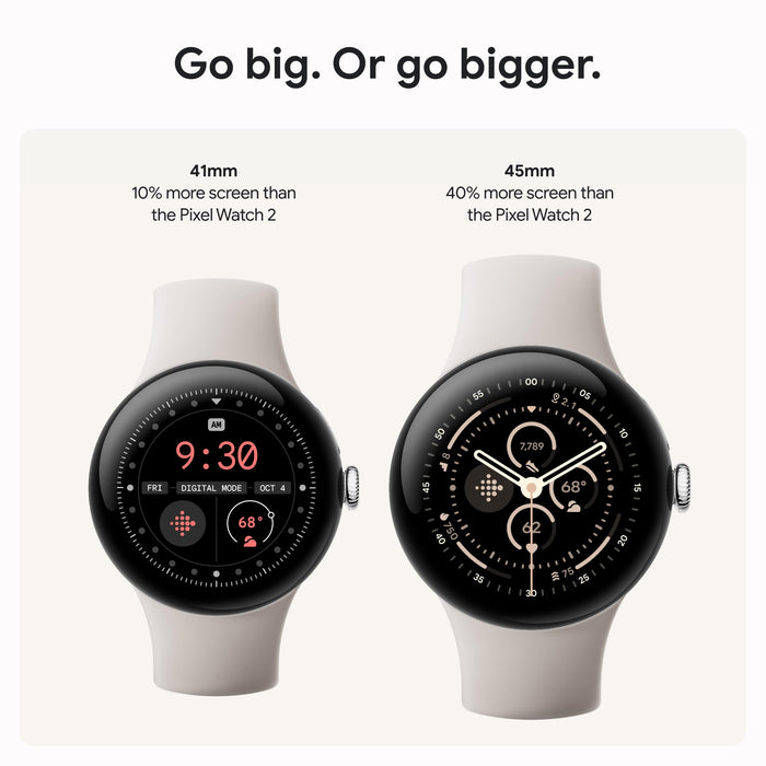 Google Pixel Watch 3 45mm Wi-Fi Smartwatch with Actua Display, Advanced Running Features & Cardio Load Tracking for Android (Matte Hazel) - New