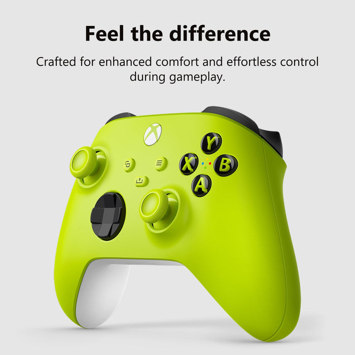 Microsoft Xbox QAU-00021 Wireless Controller with 40-Hour Battery, Bluetooth & USB-C for Series X|S, PC, Mobile (Electric Volt) - New