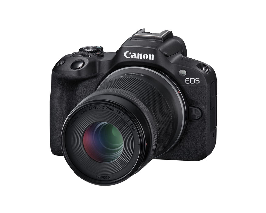 Canon EOS R50 Mirrorless Camera with RF-S18-45mm F4.5-6.3 IS STM & RF-S55-210mm F5-7.1 IS STM Lenses, 24.2 Megapixel CMOS APS-C Sensor, 4K Video, Vlogging Camera (Black) - New
