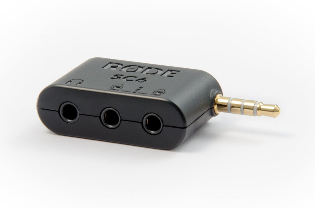 Rode SC6 Dual TRRS Breakout Box for Smartphones and Tablets - Two Mic Inputs with Headphone Output (Black) - New