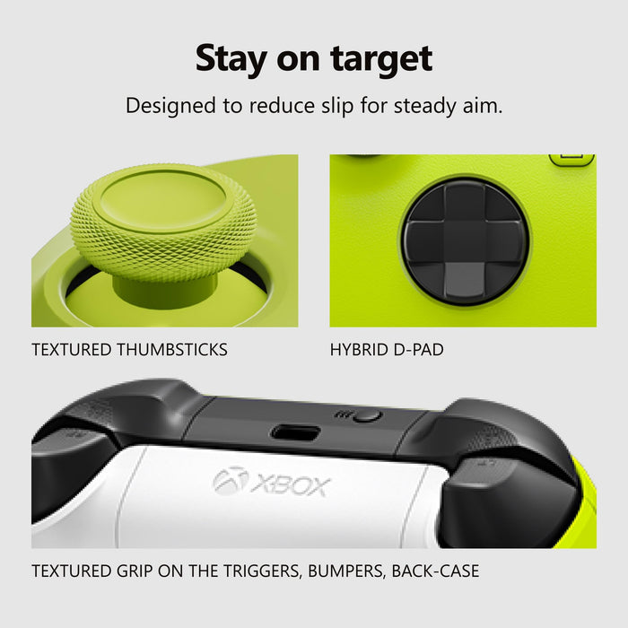 Microsoft Xbox QAU-00021 Wireless Controller with 40-Hour Battery, Bluetooth & USB-C for Series X|S, PC, Mobile (Electric Volt) - New