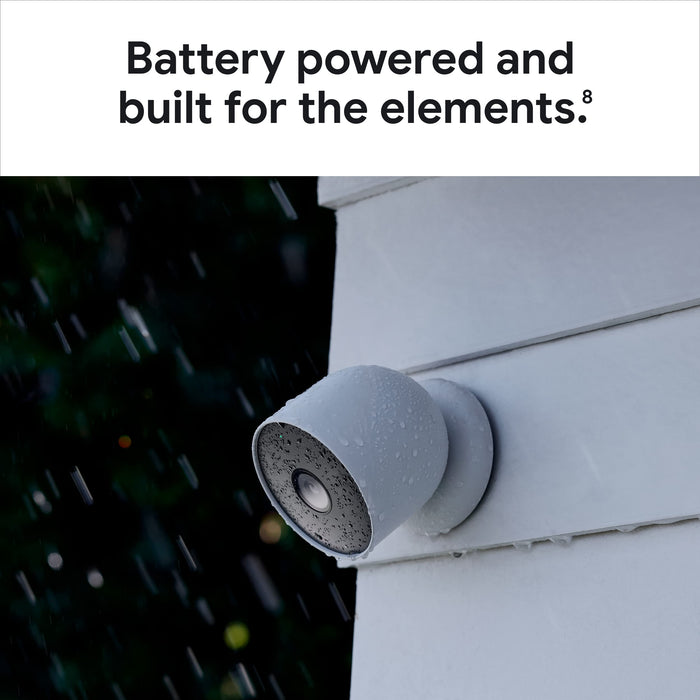 Google Nest Cam Outdoor or Indoor Battery 2nd Generation Wire-Free Security Camera 2-Pack (White) - New