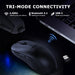 Ajazz AJ159P MC Dual-Mode Wireless Bluetooth + Wired Ergonomic Gaming Mouse 56g Lightweight 12000 DPI PAW3311 Sensor USB-C Rechargeable with Magnetic Charging Dock 6 Programmable Buttons (White) - New