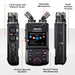 Tascam PORTACAPTURE X6 6-Track Multitrack Audio Recorder with 32-bit Float, 96kHz, XY Microphones & 2.4" Touchscreen (Black) - New