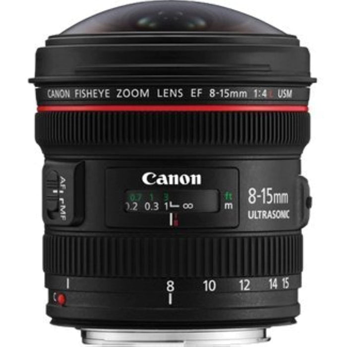 Canon EF 8-15mm f/4L USM Ultra-Wide Fisheye Zoom Lens with 180° Diagonal View for Full-Frame & APS-C EOS Cameras (Black) - New